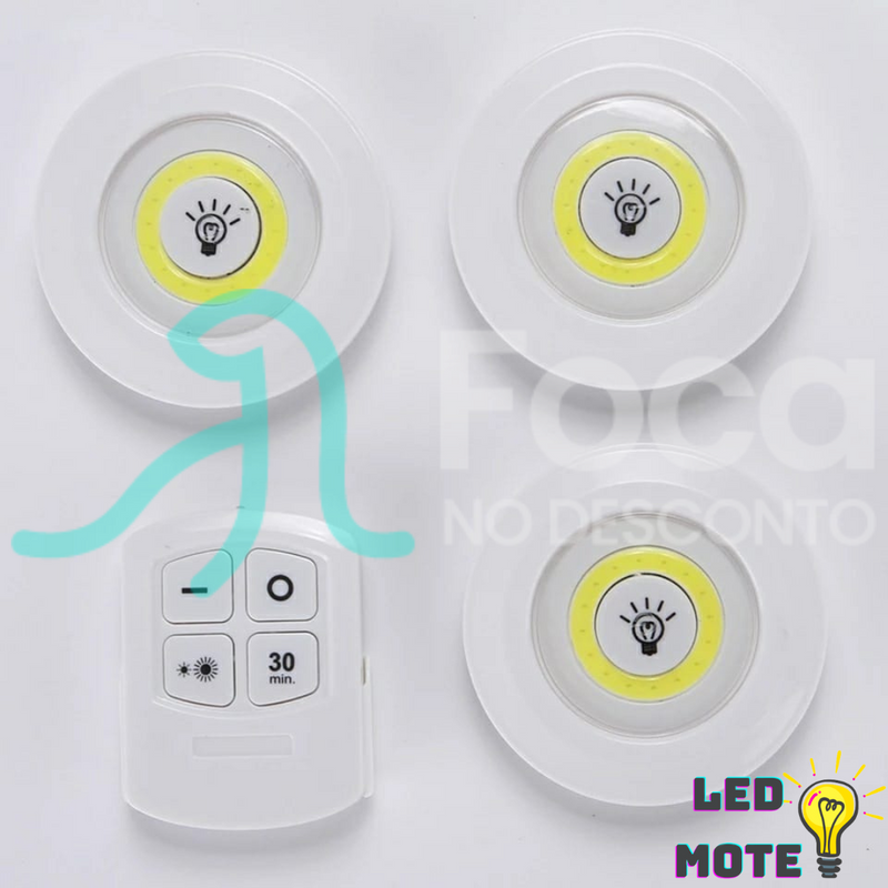 Kit com 3 Luzes "LedMote" com controle remoto