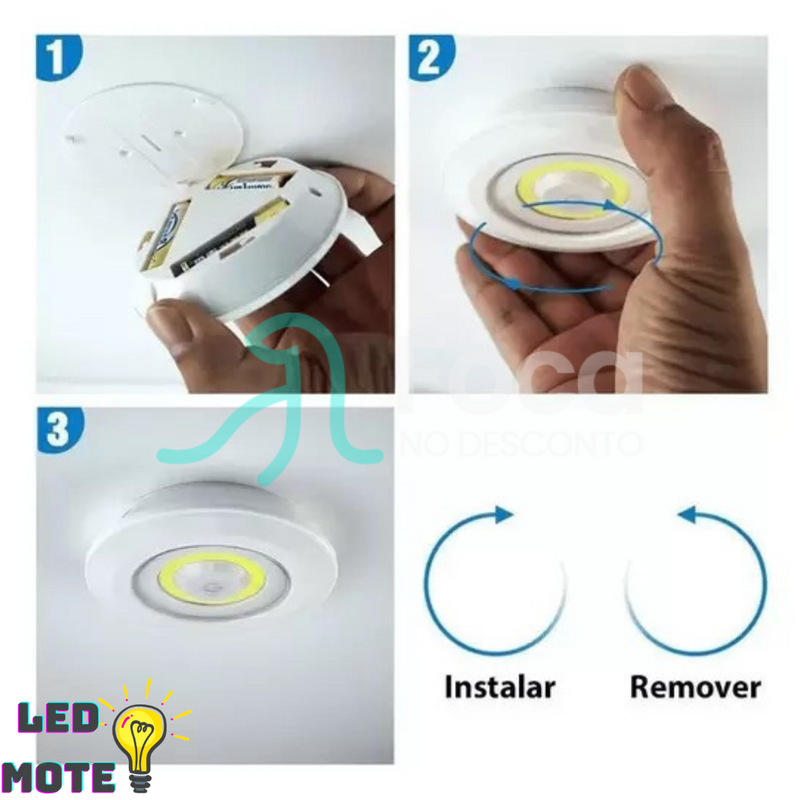 Kit com 3 Luzes "LedMote" com controle remoto