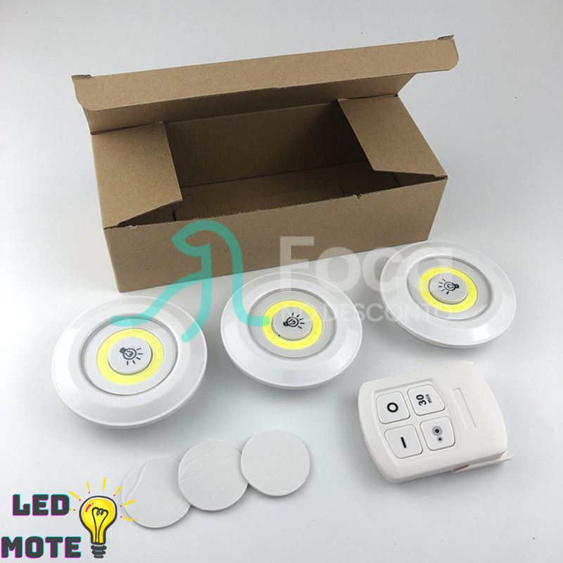 Kit com 3 Luzes "LedMote" com controle remoto