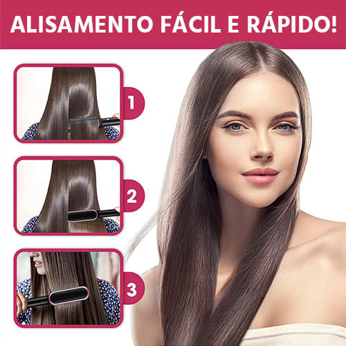 Escova Alisadora de Cabelos Bivolt 5 em 1 "Basic-Hair"